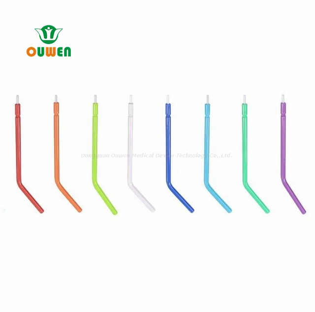 Ouwen tam plastik şeffaf tüp üretir Renkli çekirdek N-1 Tek kullanımlık diş 3 yollu hava su şırınga ucu