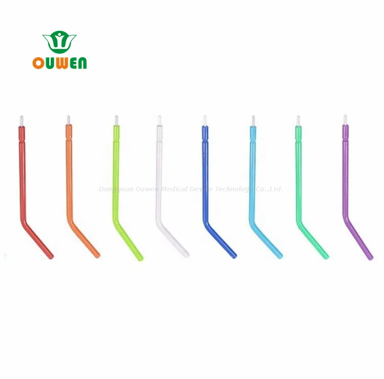 Ouwen tam plastik şeffaf tüp üretir Renkli çekirdek N-1 Tek kullanımlık diş 3 yollu hava su şırınga ucu